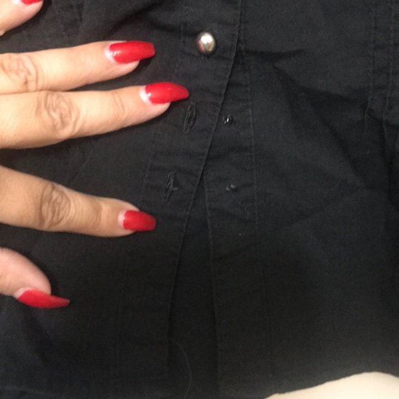 Black blouse with silver buttons - Picture 5 of 6